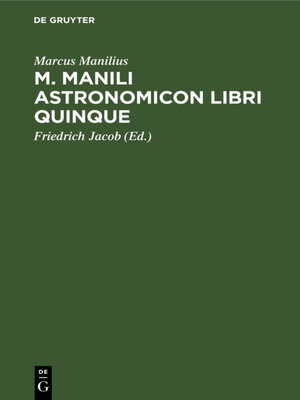 cover image of M. Manili Astronomicon libri quinque